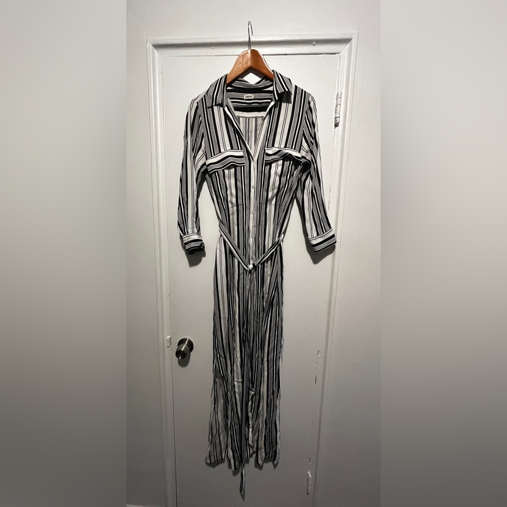 L’agency striped maxi shirt dress. Size 4
